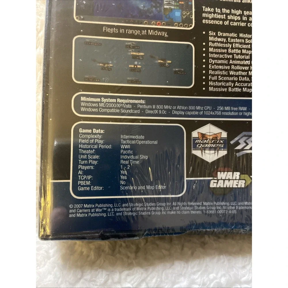 Carriers at War PC CD ROM 2007 Brand New Sealed NIP VTG